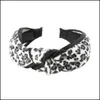 Hoofdbanden Haar Sieraden Herfst Winter Bewaar Warme Leopard Hoofdband Dames Breedgeknoopte Hoop Dames Elastische Band Aessoires Drop Levering 2021 LG2