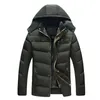 Men's Solid Plus Velvet Zipper Hooded Pocket Down Jacket Casual Winter Jacket Thicken Warm Men Zipper Hooded Coat With Pocket Y1103