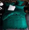 코튼 4pcs 침구 세트 기계 세척 편지 인쇄 bedclothes 베개 케이스 플랫 시트 짠 성인 퀸 사이즈 솔리드 컬러 Duvet 이불 커버