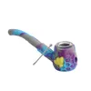 New Design sherlock Silicone Honeycomb Smoking oil Bee Hand Pipe With Glass Bowl & Dabber tool Assorte Colors