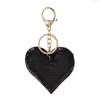 Key-chain Party Favor reflective shiny peach heart jewelry with colorful sequins love bag car pendant