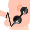 Massaggio gonfiabile enorme butt plug anale sfera in acciaio incorporata donne dilatatore anale vaginale espandibile silicone uomini massaggiatore della prostata Se4102751