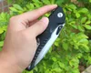 High quality Flipper Folding Knife 8Cr14Mov Satin Drop Point Blade G10 + Stainless Steel Handle Ball Bearing Fast Open Knives 2 Handles Colors