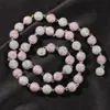 Collier en or Hip Hop Hop Iced Out Round Perle Chain Fashion Fashion Silver Pink Chains Colliers