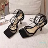 2021 top designer women high heel dress shoes fashion ladies mesh square toe sandal designer woman office party shoe with box