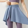 Ioga saia de roupa longa corta uma peça de tênis saia ballet jogging mulheres all-match hip cobrindo fundos correndo shorts de ginásio