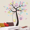 FAI DA TE Gufo Uccello Albero Wall Sticker Home Decor Camera per bambini Soggiorno Decalcomanie Bambini Baby Nursery Sfondi decorativi adesivi 211112