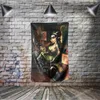 Drapeaux de tatouage de motocycliste Bannière Sexy lady Beauté et Art Décoration de la maison Drapeau suspendu 4 œillets dans les coins 3 * 5FT 96 * 144CM Peinture Wall Art Print Posters
