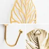 Hooks & Rails Nordic Leaf Shape Hook Golden Coat Rack Wall Hanger Storage For Towel Clothes Watch Bags Home Hanging Decoration