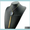 Naszyjniki wisiorki biżuterii damskie 75 cm długie boho 18K złoty łańcuch Drusy łańcuch myszczonek Dziewczyny Dziewczęta Drop dostawa 2021 WBPBI