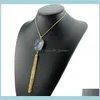 Kettingen hangers sieraden dames 75 cm lange boho 18k gouden drusy ketting kwastje hanger ketting voor vrouwen meisjes drop levering 2021 wbpbi