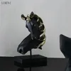 Chinese Animal Good Luck Horse Head Resin Crafts Light Luxury Home Showroom Soft Decoration 210414