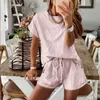 Vrouwen Set Summer Tie Dye Korte Mouw Top Shirt Losse en Biker Shorts Casual Tweedelige Set Streetwear Outfits Trainingspakken Y0702