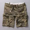 Cargo korta män mode märke designer sommar lyxkvalitetsbyxor manlig bomull retro kamouflage militär camo shorts 210518