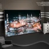 Mecca Mosque Night View Canvas Wall Art 포스터 및 인쇄물에 거실을위한 Kabe Mekke 이슬람 예술 사진 2485