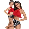 Family Matching Swimsuit Mother Girl Bikini Swimwear Women Children Baby Kid Beach Womens Swim Wear Tankini Maillot De Bain