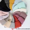 Vinter verklig kanin päls stickade mössa för kvinnor mode solid varma cashmere ull skullies kvinnliga tre gånger tjocka hattar 211119