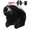 2 Geschenken Unisex Racing Motorfiets Helmetfull Gezicht Motocross Helm Modulaire Dual Lens Safe Helm Flip Up Cascos Para Moto Kask Q0630