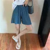 Koreaanse geplooide vrouw shorts causale stretch hoge getailleerde bodems zomer effen korte pantalones de mujer 6H406 210603