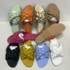 Мода женские сандалии обувь сплетенный стиль кросс-поверхность с плоским дном большого размера Женщина слайды конфеты цвет летний сандал Y0608