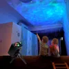 Stary Sky Projektor LED Night Light Ocean Macha Lampa 360 Stopni Rotacja Mgławica Atmosfera Światła do Baby Kid Room IR Remote lub Sterowanie głosem