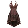 Plus Taille Femme Robe Vintage Gothic Dacette Asymétrie Cuir PU Cuir médiéval Steampunk Victorian Lolita Corset Tenue Robes décontractées