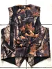 Camo Printed Groom Västar för Bröllop Groomsmen Klädsel Camouflage Slim Fit Mens Västar 2 Piece Set (Vest + Tie) Anpassad Plus Storlek