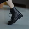 Femmes bottines chaussures en cuir véritable plate-forme talon moyen moto Zip bloc talons croisés court marron 40 210517