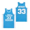 Homens High School Basketball Jersey 33 LOWER MERION ACES PADRÃO COLOR-SPLIT SYLE 1A EM ALTERNATE College Preto Branco Amarelo Azul Vermelho Cor Hiphop Hip Hop Ed