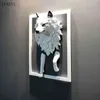 Fond de salon 3D stéréo tête d'animal pendentif européen loup décoration murale porche 210414