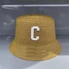 Plage Vacances Chapeaux De Paille Élégant De Luxe Designer Caps Hommes Femmes Seau Chapeau Coupe-Vent Cap Lettre Sunhat Classique De Haute Qualité