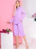 Freizeit Lila Damen Blazer Anzug Sommer Mutter der Braut Anzüge Formelle Outfits Abend Party Hochzeit Tragen 2 Stück