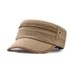 Koreaanse klassieke plaat Volwassen militaire hoeden Spring zomer merk Snapback Cotton voor vrouwen en mannen Casquette Army Cap 56-60 cm breed Brim Delm22