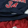 Tani hurtowa Arizona Wildcats #34 Męska gra w koszykówkę koszulka na granatowa koszulka kamizelka zszywane koszulki koszykówki NCAA