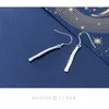 925 Sterling Silver Moda Design Drop Kolczyki Dla Kobiet Rose Gold Color Brincos Klasyczna Biżuteria Dangle Ear Prezent 210707