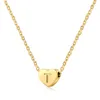 Collier en acier inoxydable mode chaîne en or Rose breloques initiales en métal coeur A à Z lettres pour femmes nom unique bijoux cadeaux