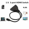 Switcher Splitter 1080p 3 i 1 ut Port Hub för DVD HDTV Xbox PS3 PS4 4K 3D MINI HDMI-kompatibel switch 1 4B Party Favor300R