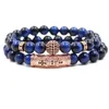 Beaded Strands Europe And The United States Sell Money Blue Tiger Eye Stone Micro Zircon Ball Set In A Modern Elbow Bracelet Trum22