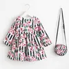 Mädchen Herbst Kleid mit Tasche Baby Mädchen Kleidung Kinder Weihnachten Kleid Prinzessin Kostüm Blume Tier Kinder Kleider für Mädchen Q0716