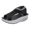 Sandali Donna Estate Slip On Zeppe Piattaforma Donna Tacco basso Scarpe aperte a punta Maglia Moda femminile Comfort Calzature donna