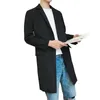 Trenchs pour hommes printemps et automne mode japonaise couleur unie revers longueur moyenne coupe-vent manteau ample jeunesse
