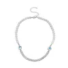 Boho Imitation Perle Choker Halsketten Mädchen Einfache Blaue Kristall Kurze Schlüsselbein Kette Halsketten Kragen für Frauen Schmuck