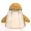 Children's Cotton-wyściełane ubrania Jesień i zima Moda Clothinng Unisex Baby Hooded Parka Boys Down Down 211203