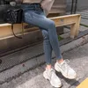 Hole Stretch Plus Size Waist Denim Pants High Elastic Skinny Ripped Jeans for Women Trousers 10396 210417