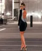 Kobiety Sexy Projektant Bling Tassel Pełny Rękaw Black Night Club Sukienka Mini Backless Evening Celebrity Party Vestido 210527