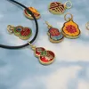 Breloques de Culture chinoise en émail, pendentif artisanal en porcelaine, artisanat Unique en or ancien, bijoux de luxe, 12 pièces