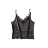 Sexy Lace Summer Crop Tops for Women Womens Tank Black Spaghetti Strap Ladies V-neck Female Cami 210428