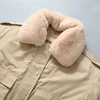 Court coton doublure Parka manteau hiver veste femmes décontracté épais chaud dames revers couleur unie Chic 210923