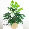 65cm Tropisk Monstera Stora konstgjorda Växter Fake Palm Tree Grön Plastblad 18 Heads Coconut Tree Branches för heminredning 210624