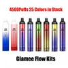 Authentische Glameglamie-Flow-Einweg-E-Zigaretten-Pod-Gerät-Kit 4500 Puffs 2200mAh-Batterie 16 ml Vorgefüllte Pods-Patronen-Stick-Stift-Stift 100% echte vs max bara58